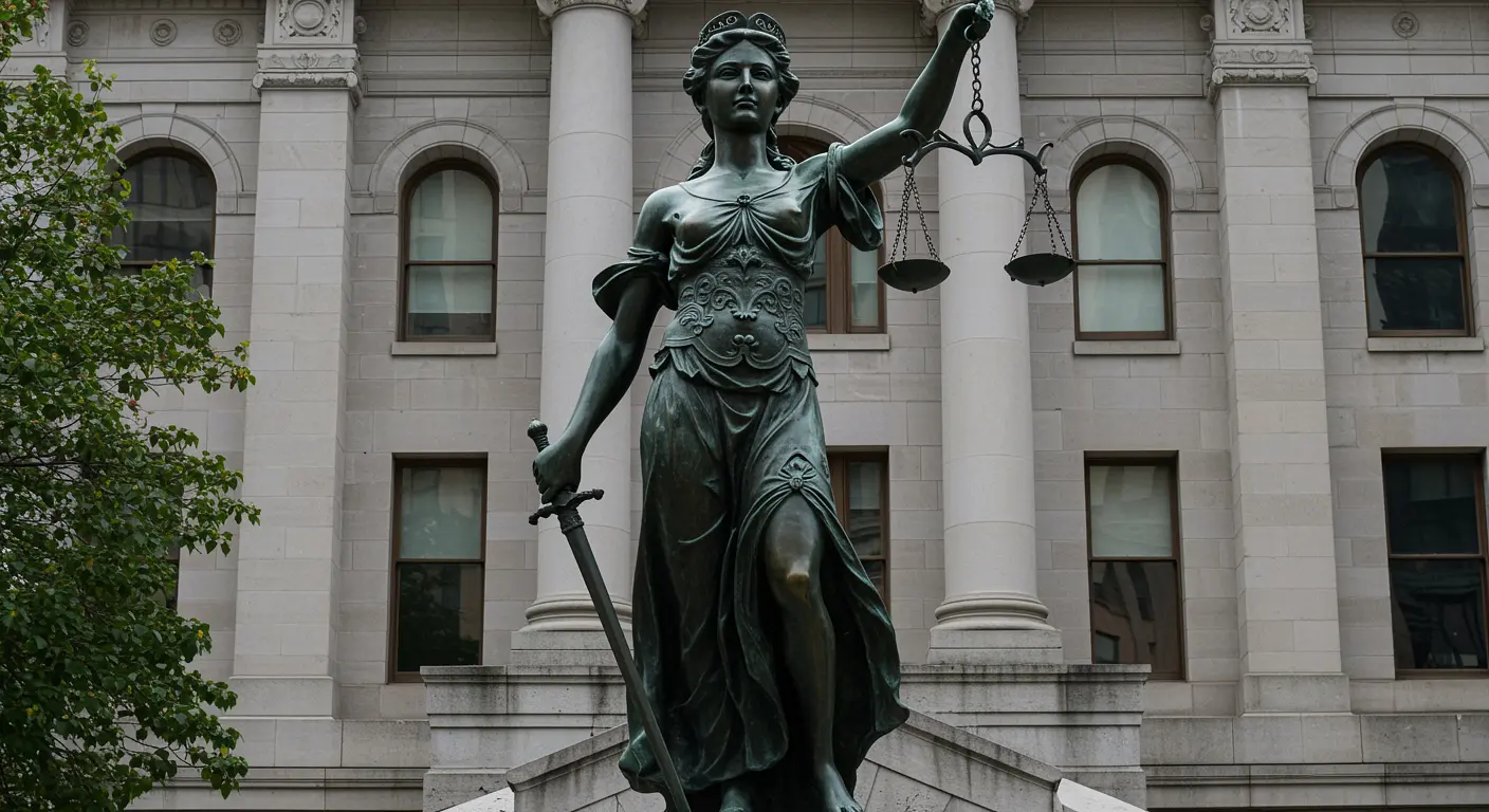 a statue of Lady Justice