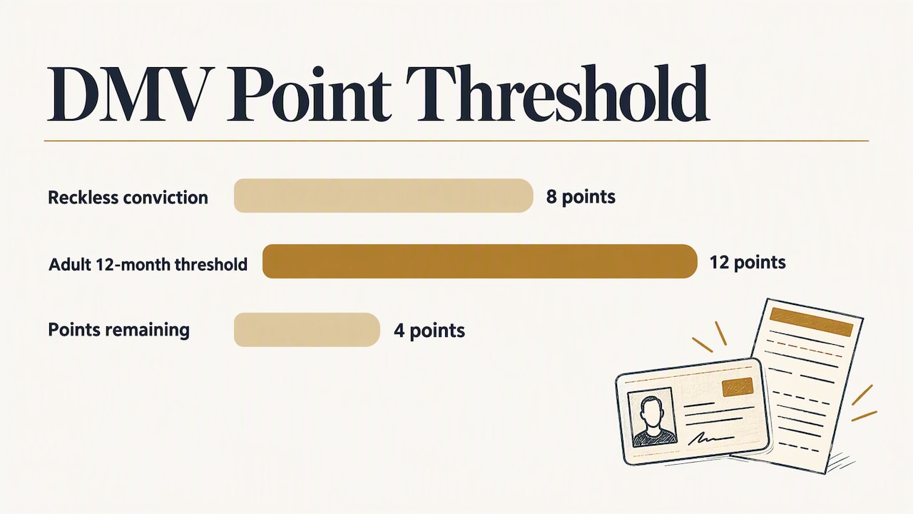 Eight points compared with the twelve-point suspension threshold
