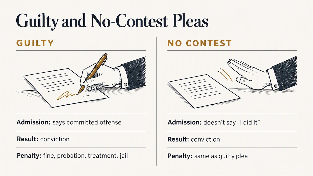 Comparison of guilty and no-contest plea consequences