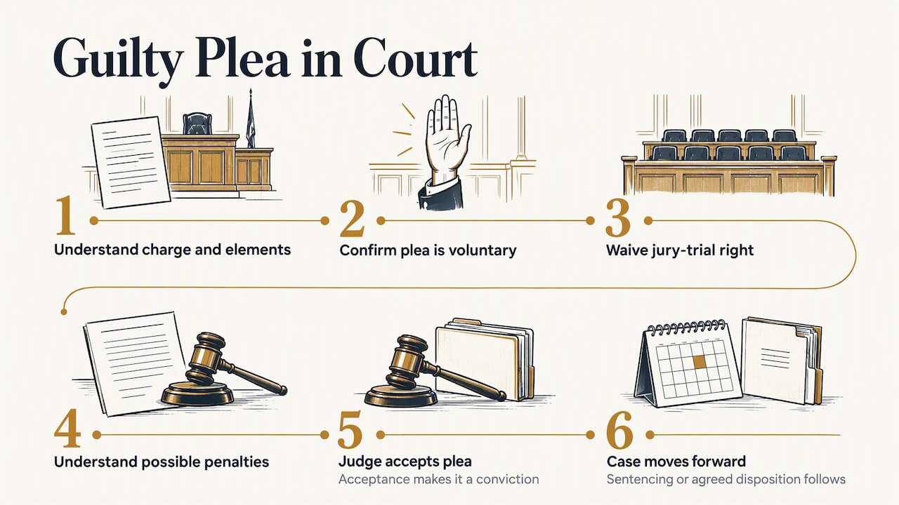 What a guilty plea means — overview diagram